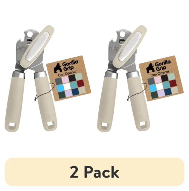 (2 pack) GORILLA GRIP Manual Can Opener, Almond