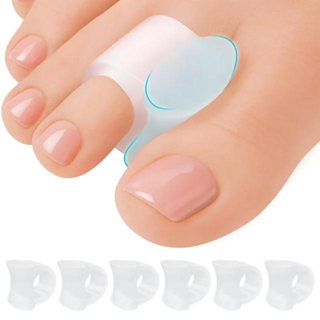 5 STARS UNITED Toe Spacers for Men & Women, 6 Gel Separators, Clear