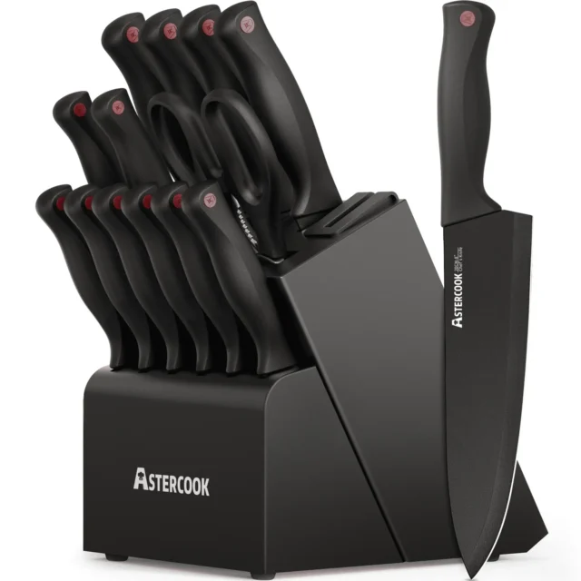 Astercook 15-Piece Kitchen Knife Set