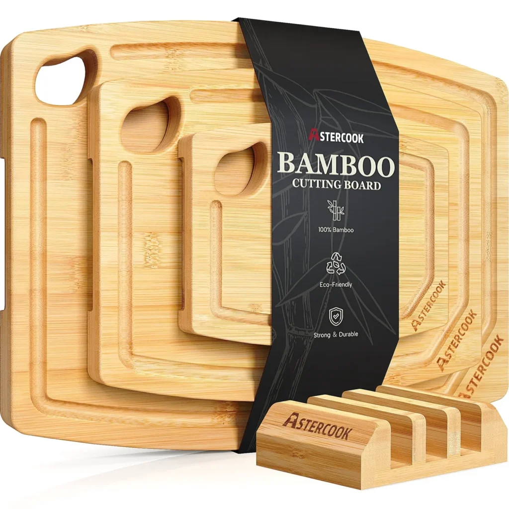 Astercook 4-piece bamboo cutting board set