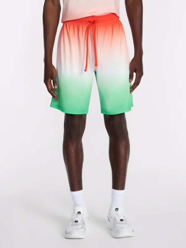Athletic Works men's mesh shorts with an ombre gradient fade