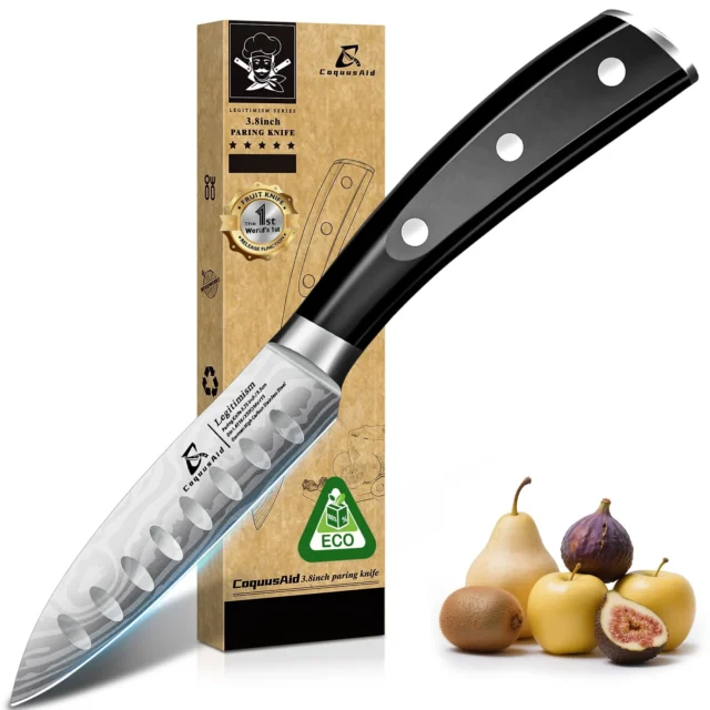 CoquusAid Paring Knife 3.75 Inch Fruit Knives, Small Kitchen Knife