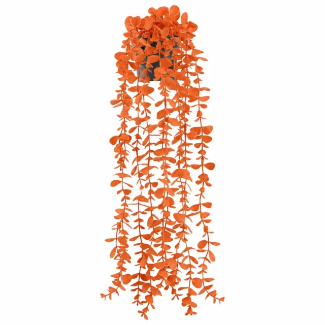 Der Rose 1Pcs Orange Artificial Potted Faux Eucalyptus Plant