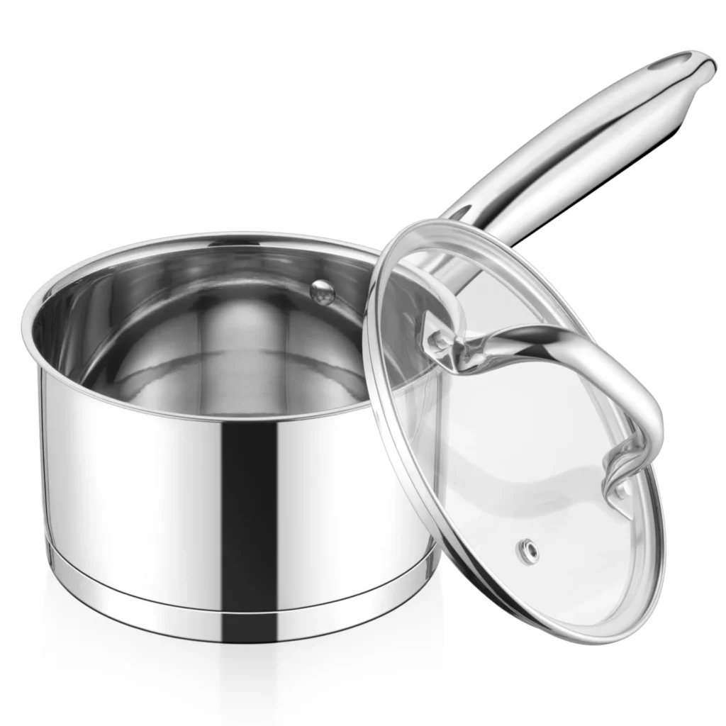 E-far silver stainless steel saucepan with lid