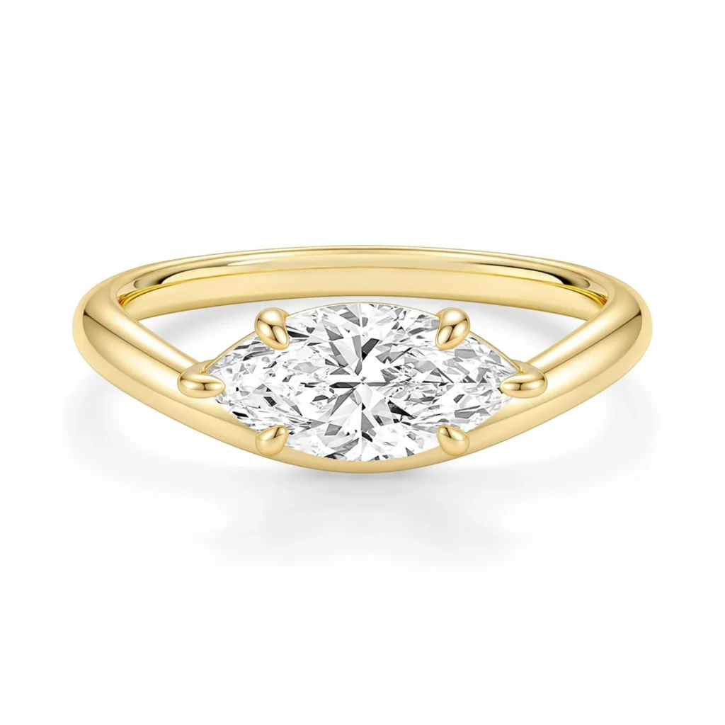 EAMTI marquise cut engagement ring for women designed as a travel wedding ring