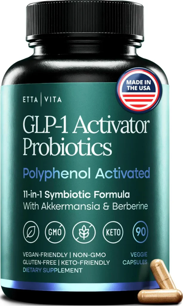Etta Vita GLP-1 support supplement with Akkermansia probiotics, Berberine, and EGCG