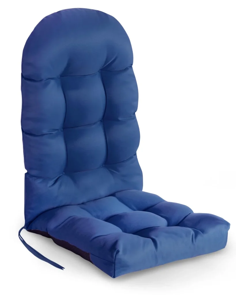 GREENVINES blue Adirondack chair cushion with adjustable ties