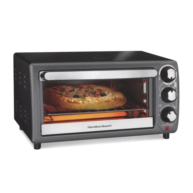 Hamilton Beach 4 Slice Countertop Toaster Oven, Grey