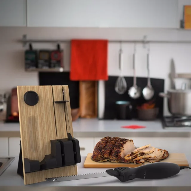 Hastings Home Electric Carving Knife Set with Two Blades