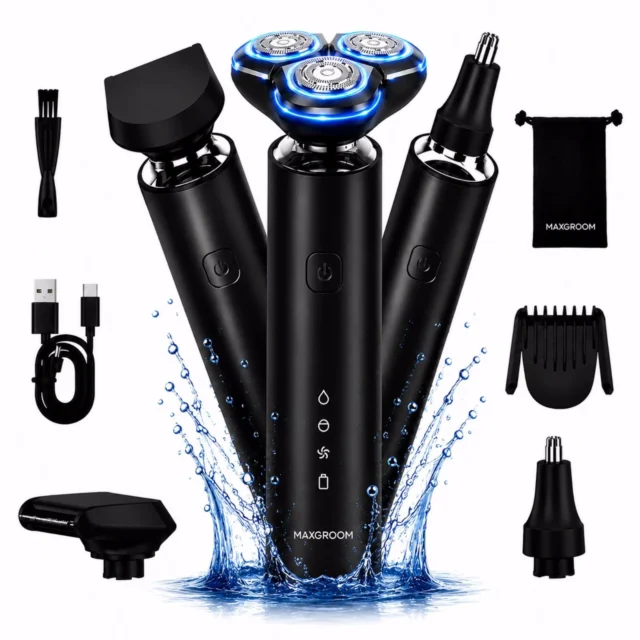 MAXGROOM 3-in-1 Electric Shaver for Men