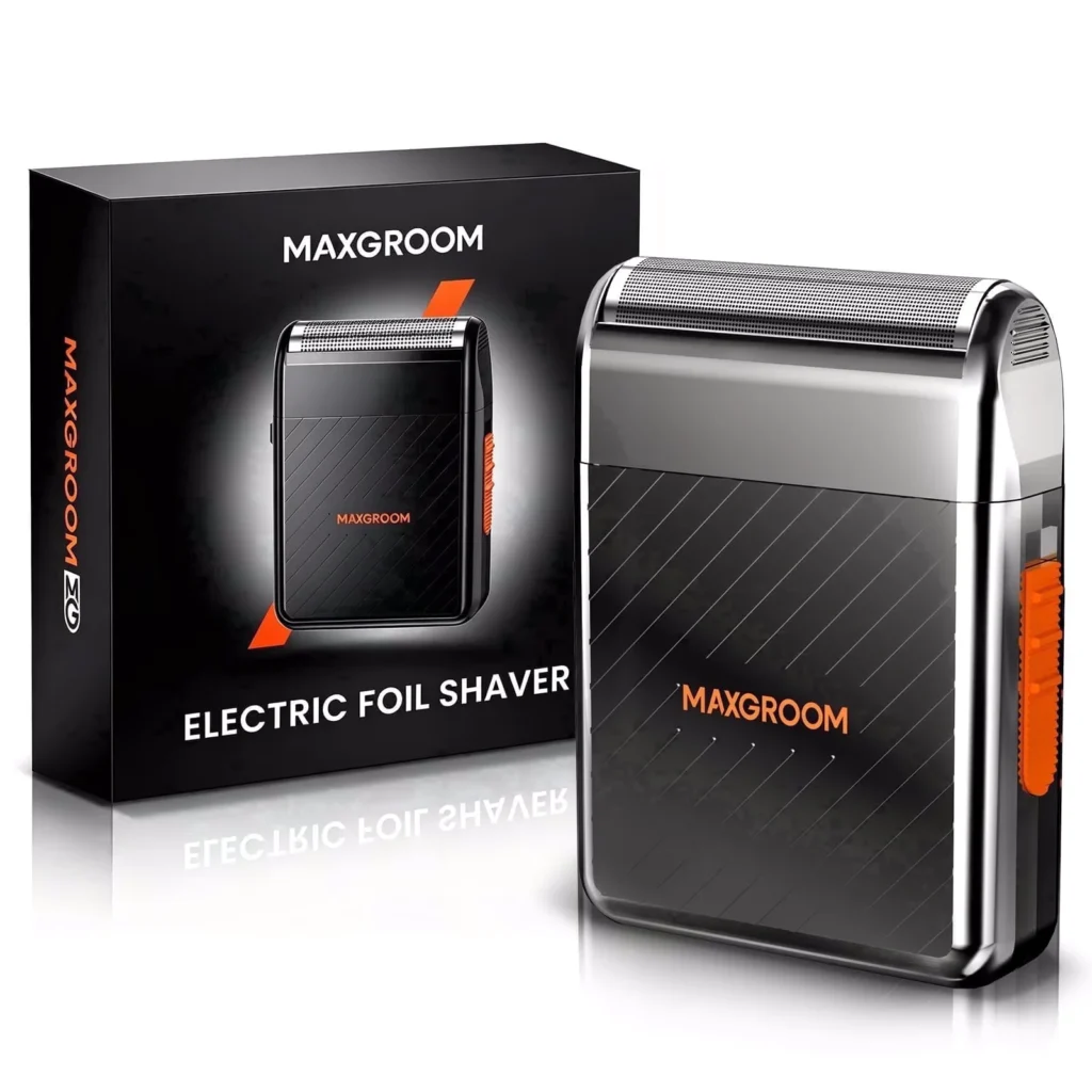 MAXGROOM Mini Electric Razor for Men, Pocket Travel Foil Shaver, USB-C Rechargeable, Up to 170-Min Runtime, Compact Cordless Razor for Daily Shaving & Short Facial Stubble