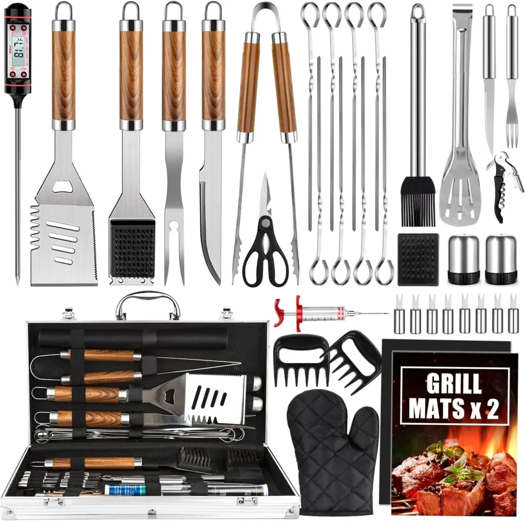 BBQ Grill Accessories Set, 38Pcs Stainless Steel Grill Tools Grilling Accessories with Aluminum Case