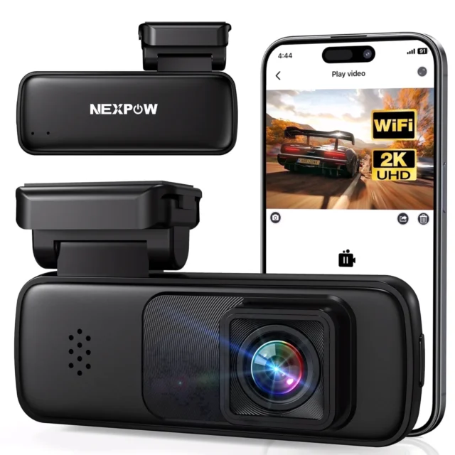 NEXPOW 2K Front Dash Cam 24H