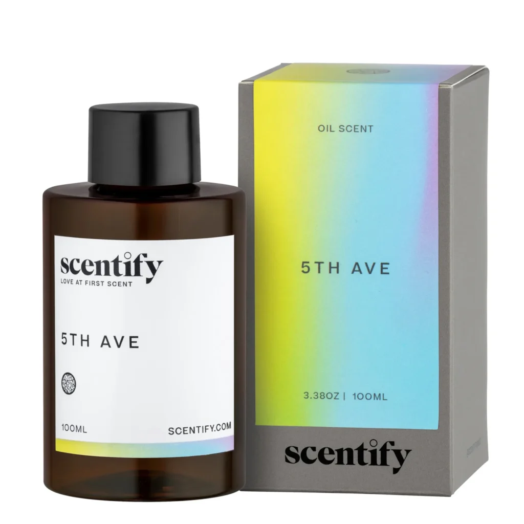 Scentify 5th Avenue Aroma Fragrance Oil Refill in an amber bottle