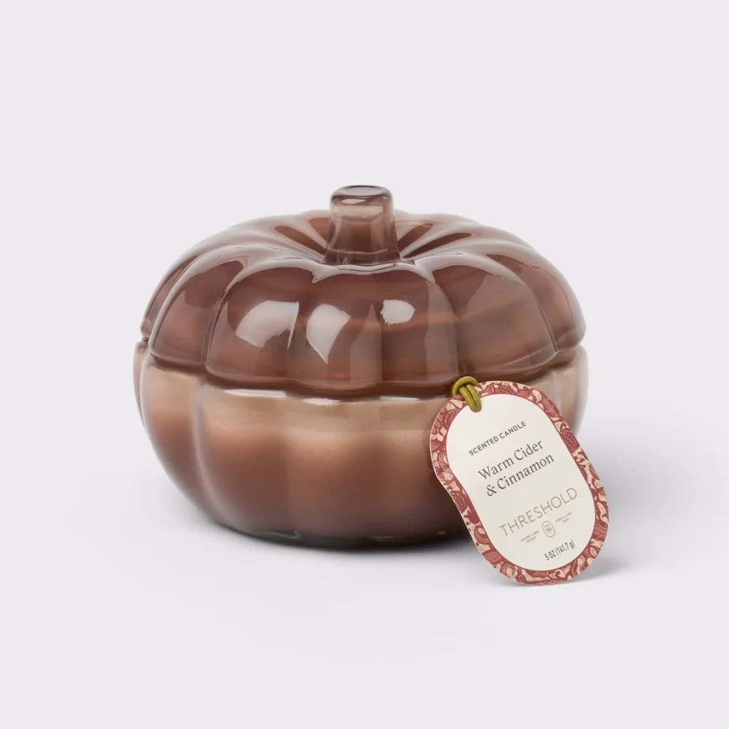 Threshold glass pumpkin-shaped candle jar