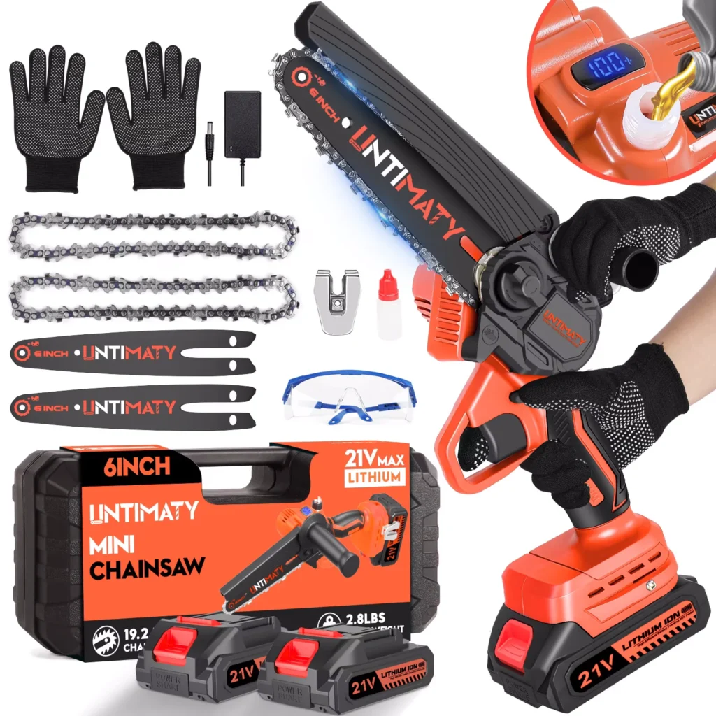 UNTIMATY Mini Chainsaw 6 Inch cordless electric chain saw