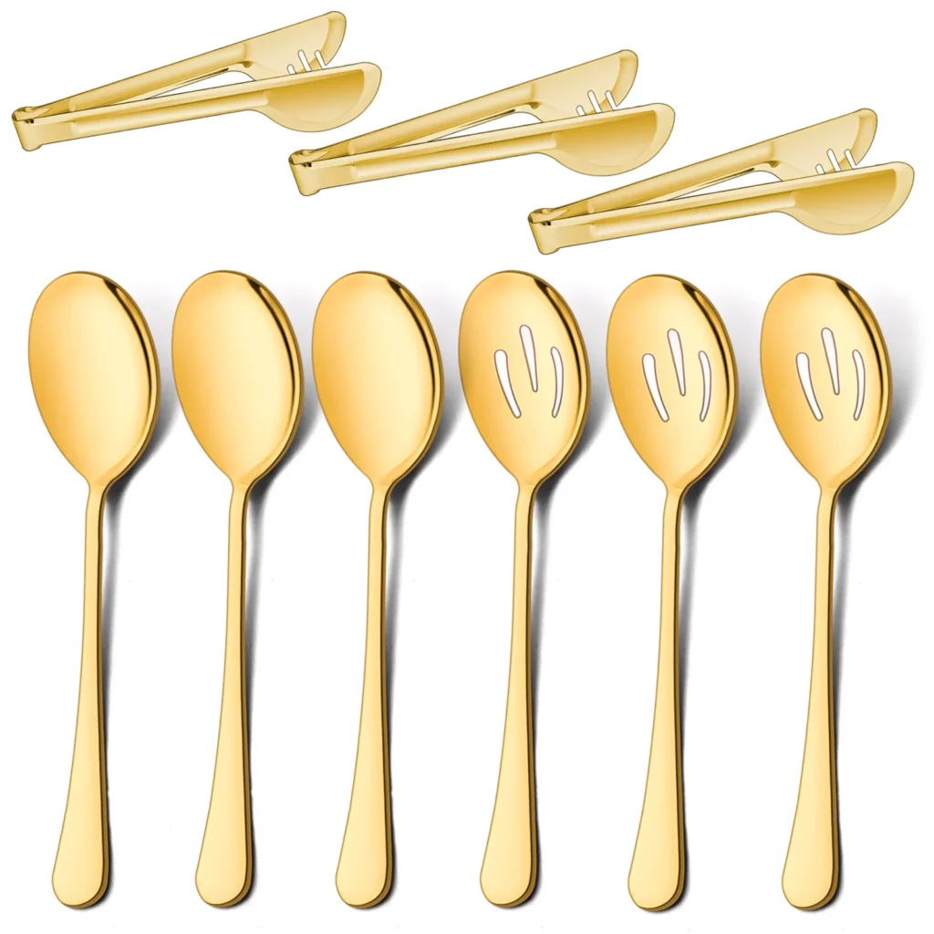 Vesteel gold-coloured stainless steel serving utensils