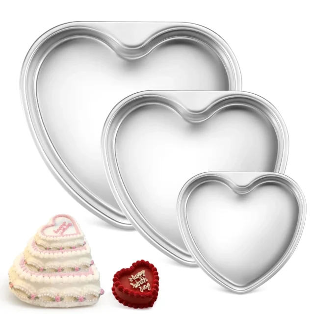 Vesteel Heart Shaped Cake Pans Set of 3