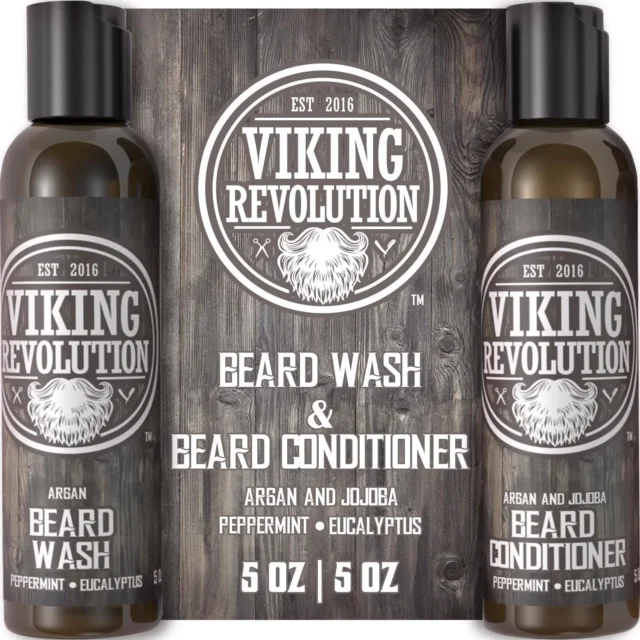Viking Revolution Beard Wash & Beard Conditioner Set