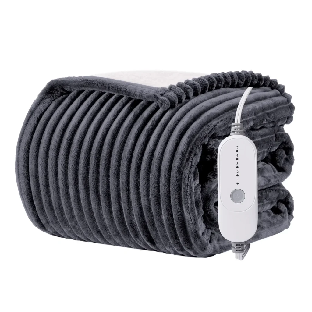 WISHEAD electric heated blanket, dark gray