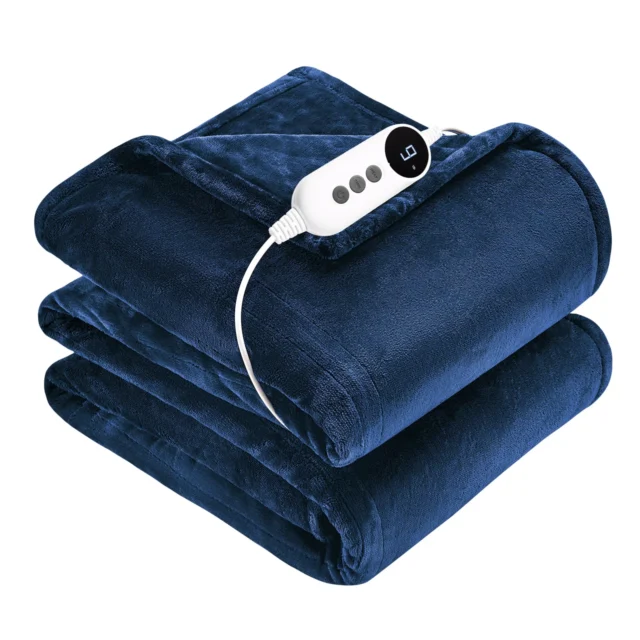 WISHEAD Electric Heated Throw Blanket with 9 Heat Levels & Auto