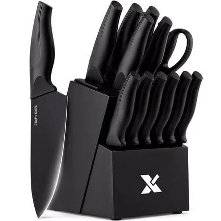 Xanapon 13-Piece Knife Set for Kitchen, Black