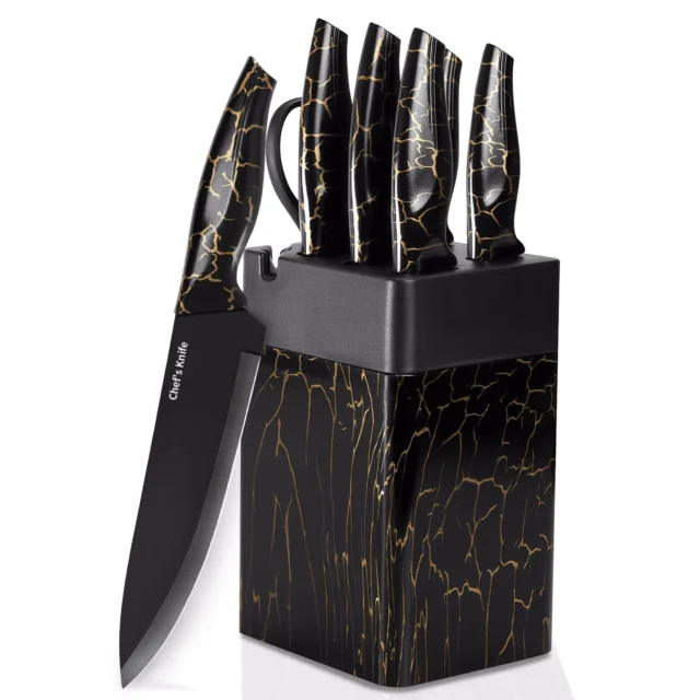 Xanapon Knife Set, 7 Pieces, Black