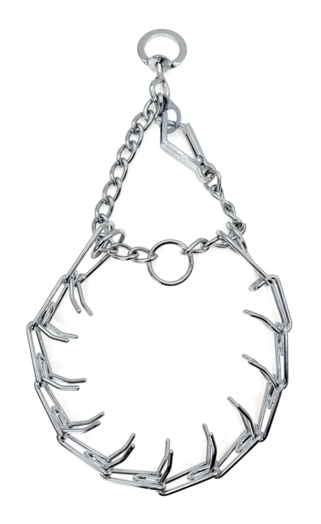 Hicost prong pinch collar in silver metal