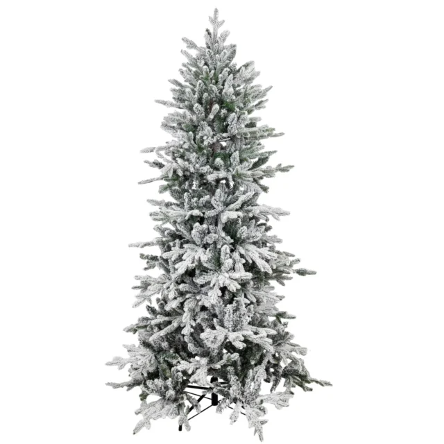 Sunnydaze Unlit Slim and Stately Flocked Artificial Christmas, Green